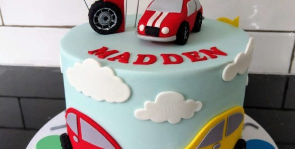 Car fondant birthday cake by Sugar Swirls & Sprinkles
