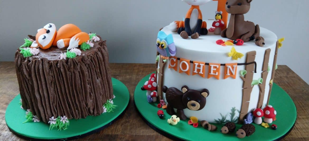 Fox and bears fondant cake by Sugar Swirls & Sprinkles