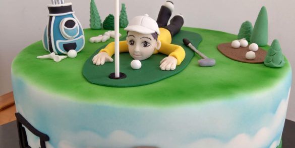 Golf with figure fondant cake by Sugar Swirls & Sprinkles